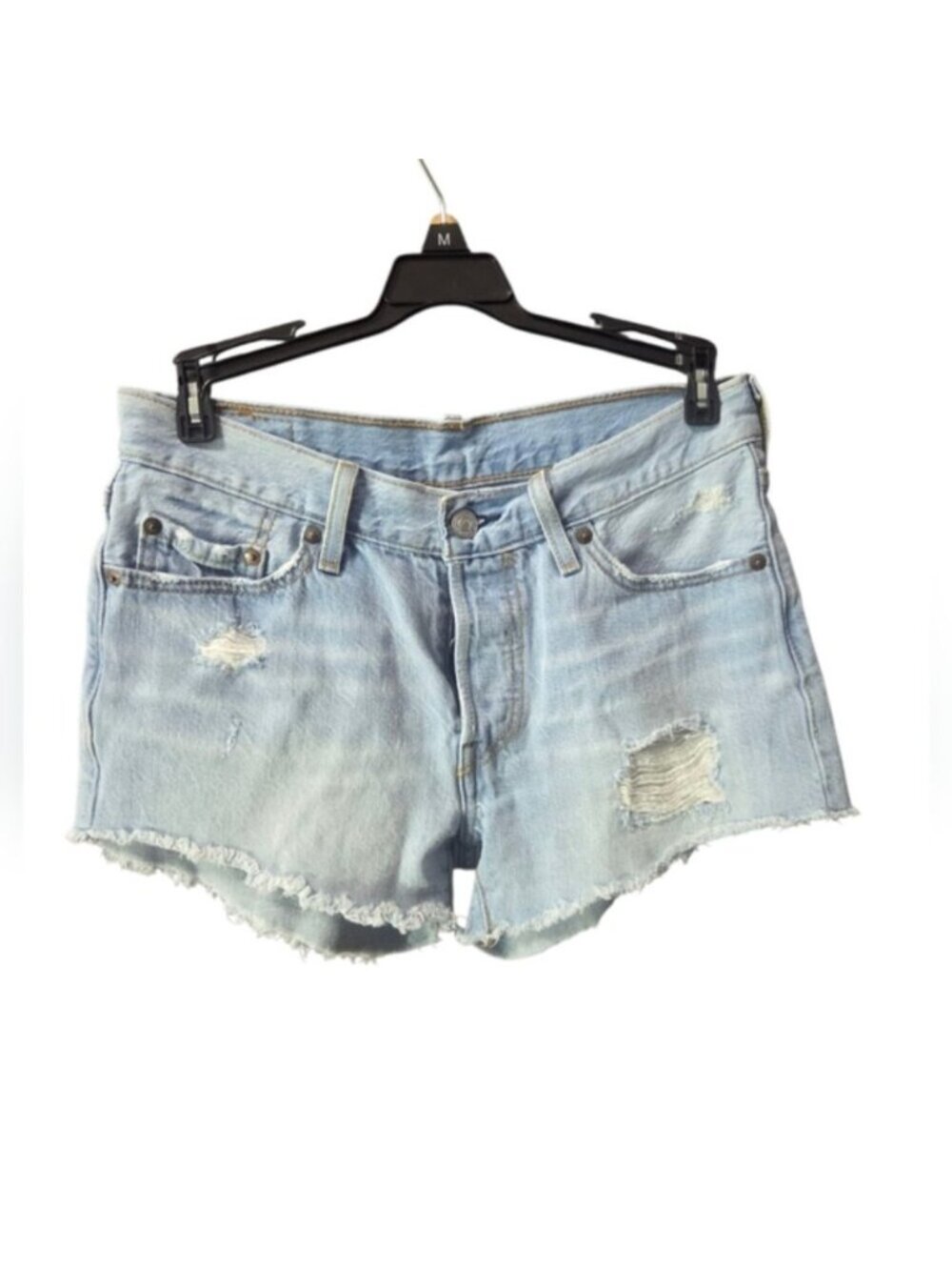 Levi's Blue Distressed Jean Shorts Vintage Style W 25 y2k